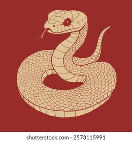 Hand drawn china snake symbol