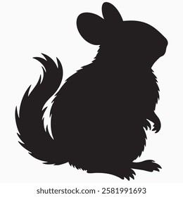 Hand drawn chinchilla animal silhouette