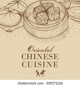 Hand Drawn Of Chinese Dumplings And Buns