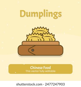 Hand Drawn Chinese Food Dumplings Vector