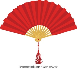 Hand drawn chinese traditional fan illustration