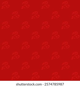 Hand Drawn Chinese Zodiac Snake Vector Seamless Pattern