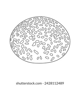 Hand drawn choco bun icon Cartoon Vector illustration Isolated on White Background