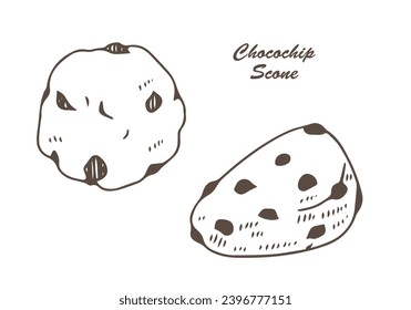 Conjunto de ilustraciones de scone de chile de chocolate dibujado a mano