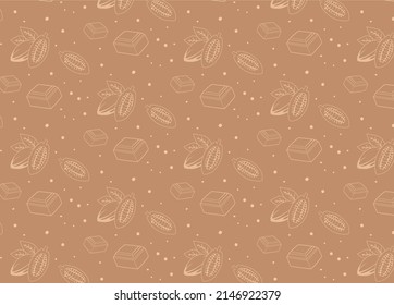 Hand drawn chocolate and cocoa pattern cute