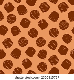 Hand Drawn Chocolate Vector Seamless Pattern