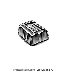 Hand drawn Chocolate vintage illustration. Engraving style black and white on white backgrounds. Vector