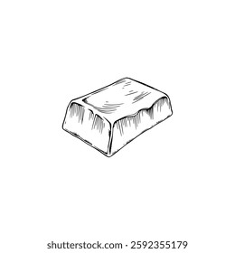 Hand drawn Chocolate vintage illustration. Engraving style black and white on white backgrounds. Vector