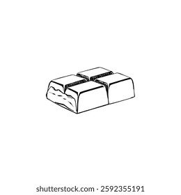 Hand drawn Chocolate vintage illustration. Engraving style black and white on white backgrounds. Vector