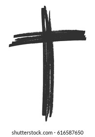 Hand drawn christian cross signs. Vector illustration.
