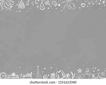 Hand drawn christmas background. Abstract chalkboard