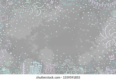 Hand drawn christmas background. Abstract xmas chalkboard