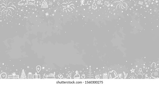 Hand drawn christmas background. Abstract chalkboard. Merry christmas