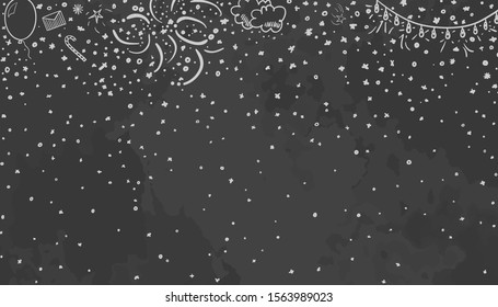 Hand drawn christmas background. Abstract xmas chalkboard
