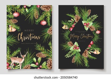 hand drawn christmas background card