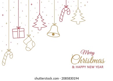 Diseño de fondo de navidad dibujado a mano