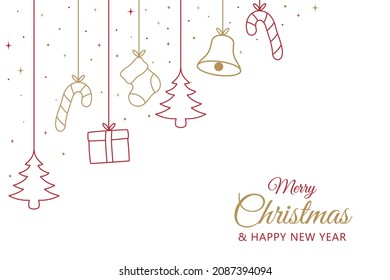 Hand drawn christmas background design