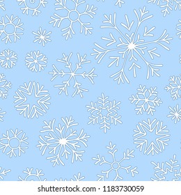  Hand drawn Christmas background. Seamless pattern.