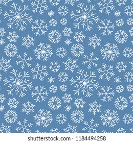  Hand drawn Christmas background. Seamless pattern.