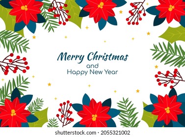 Hand drawn Christmas background. Vector illustration