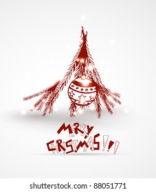 Hand drawn Christmas background. Vector illustration