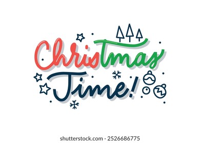 Hand drawn christmas badge design free vector editable background