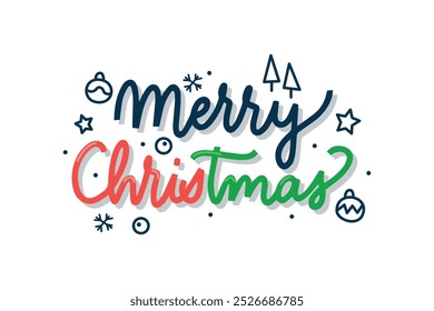 Hand drawn christmas badge design free vector editable background