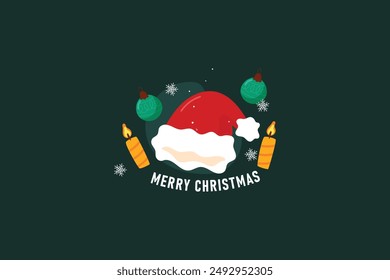 Hand drawn christmas badges design editable background