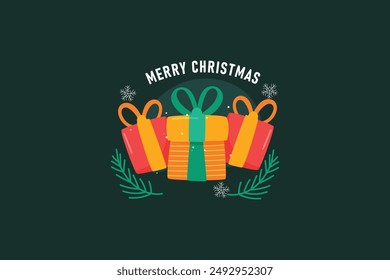 Hand drawn christmas badges design editable background