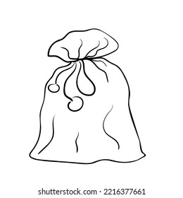Hand drawn Christmas Bag. Vector illustration.