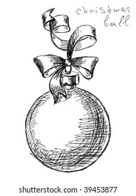 hand drawn christmas ball vector. Visit my portfolio for big collection of doodles
