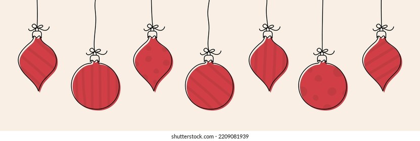 Hand drawn Christmas balls. Vector