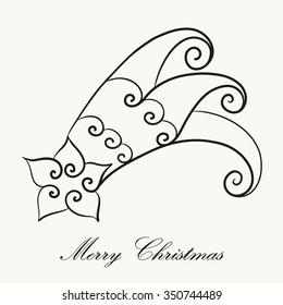 Hand drawn Christmas Bethlehem star for adult anti stress Coloring Page. Isolated on white background. Vector monochrome sketch. Eps 8.