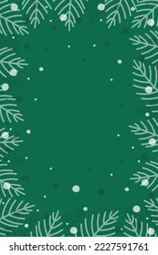 Hand drawn Christmas branches. Design of a background. Vector illustration