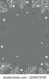 Hand drawn Christmas branches. Design of a background. Vector illustration