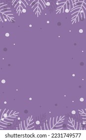 Hand drawn Christmas branches. Layout of a greeting card. Vector illustration