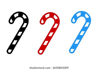 Hand drawn Christmas candy cane sketch on white background. Candy cane illustration. Striped candy cane illustration.