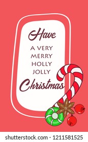 Hand drawn Christmas card. Merry Christmas and New Year typography. Cute holidays greeting card, invitation, poster and templates. Vector illustration.