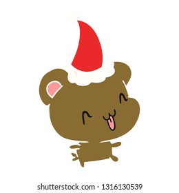 hand drawn christmas cartoon of kawaii bear
