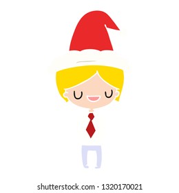 hand drawn christmas cartoon of kawaii boy