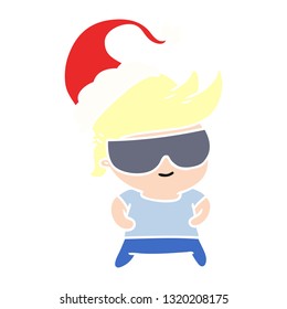 hand drawn christmas cartoon of kawaii boy