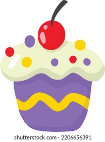 Hand Drawn Christmas Cupcakes illustration isolated on background