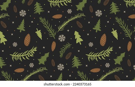 Hand drawn christmas decoration pattern. Christmas celebration background