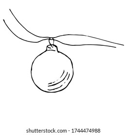 Hand drawn Christmas decorations isolated on a white background.