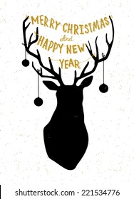 Hand drawn Christmas deer illustration