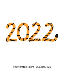 Hand drawn Christmas element. 2022 number design template.