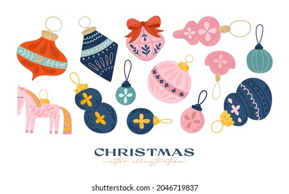 Hand drawn christmas element collection