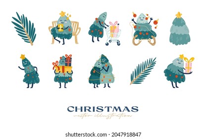 Hand drawn christmas element collection