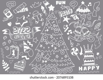 Hand drawn Christmas element collection ,Festive New Year  clipart
