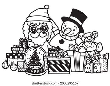 Hand drawn Christmas element collection ,Festive New Year  clipart